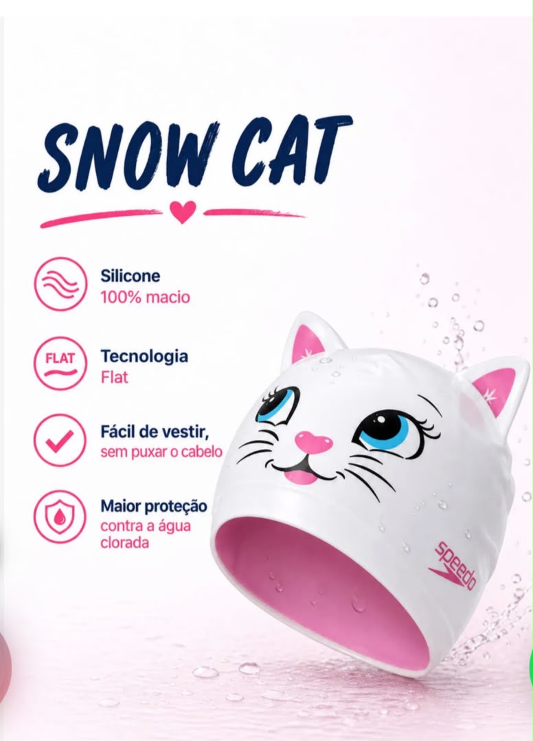 TOUCA DE NATAÇÃO INFANTIL EM SILICONE SNOW KIDSPLASH - BRANCO