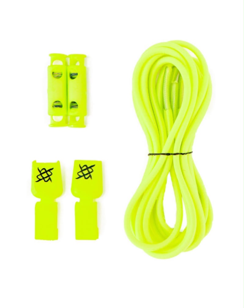 CADARÇO ELÁSTICO HUPI LACES AMARELO NEON LISO