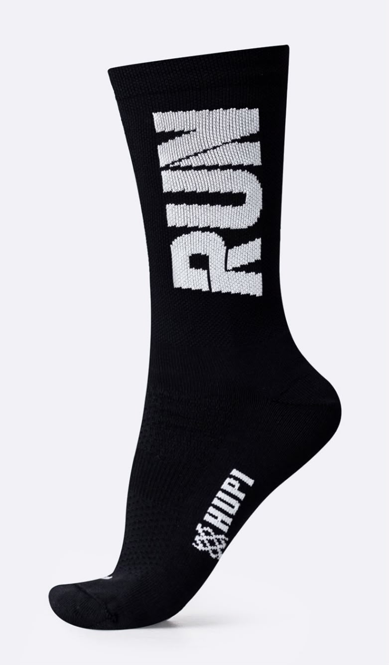 MEIA HUPI RUN PRETO E BRANCO