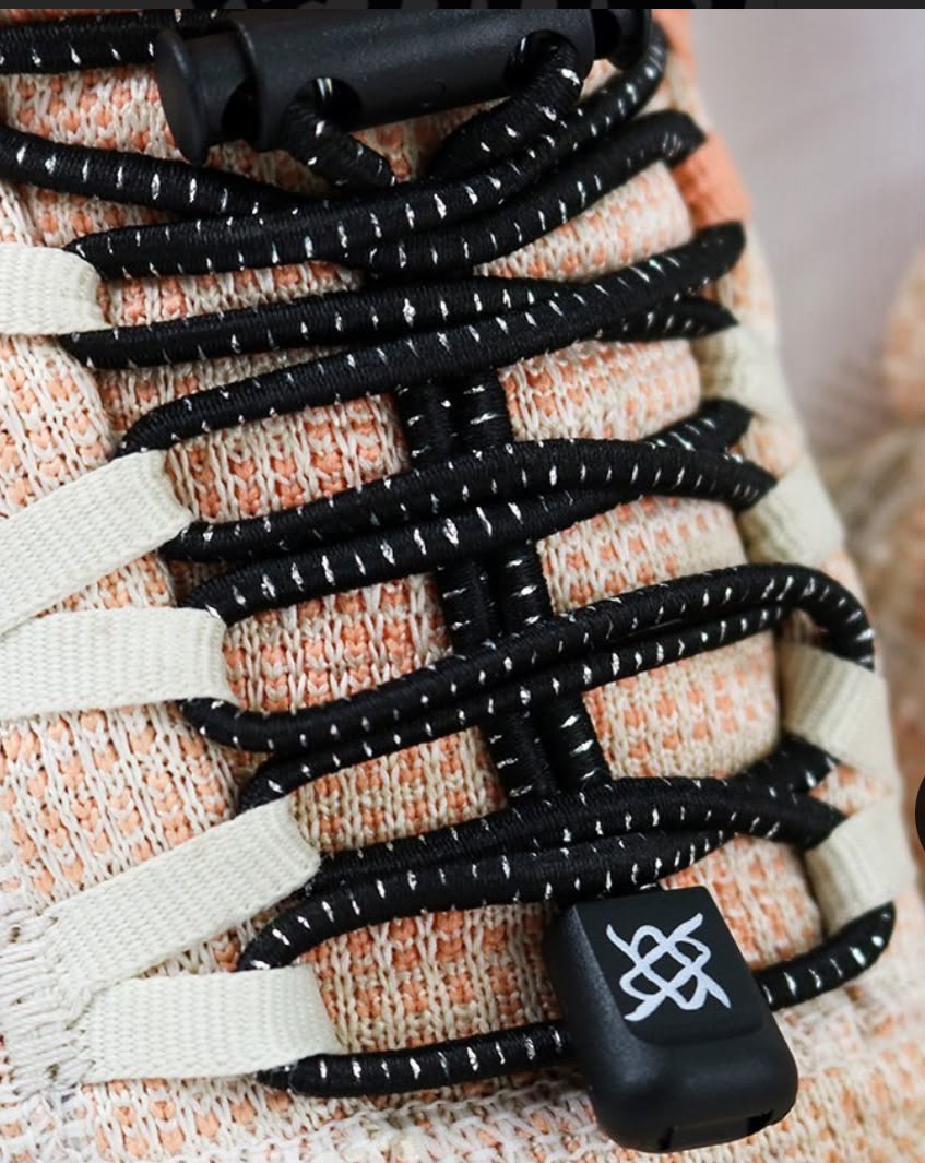 CADARÇO ELÁSTICO HUPI LACES PRETO RISCA PRATA miniatura 2
