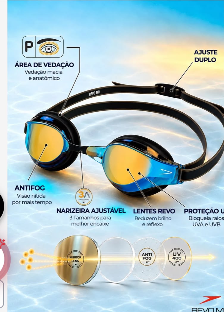 ÓCULOS DE NATAÇÃO REVO MR YELLOW REVO MR miniatura 2