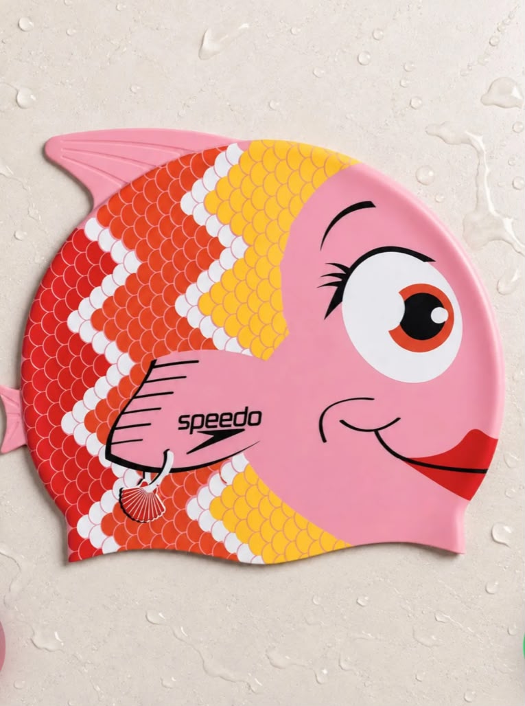 TOUCA DE NATAÇÃO INFANTIL DE SILICONE FISH CAP CORAL ISPEEDO miniatura 2