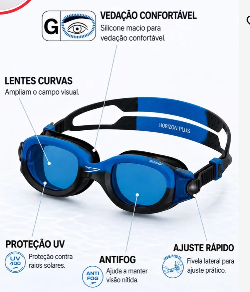 ÓCULOS PLUS ADULTO PRETO AZUL miniatura 2