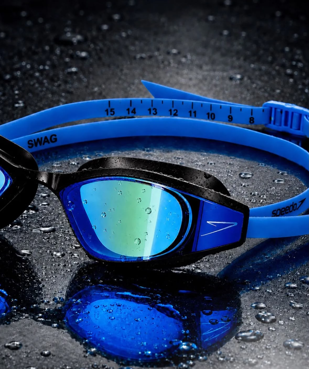 ÓCULOS DE NATAÇÃO SWAG - PRETO REVO BLUE