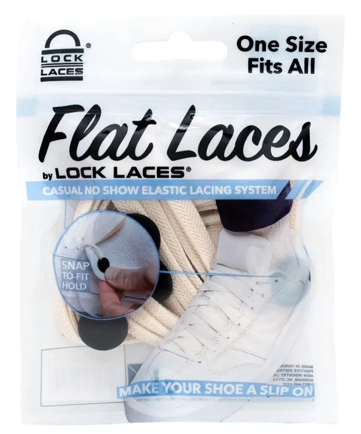 CADARÇO ELÁSTICO FLAT LACES BY LOCK LACES BRANCO