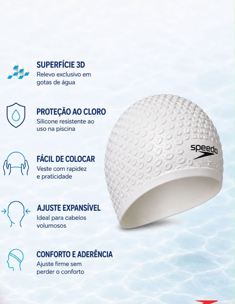 TOUCA DE NATAÇÃO WATER DROPS - BRANCO miniatura 2