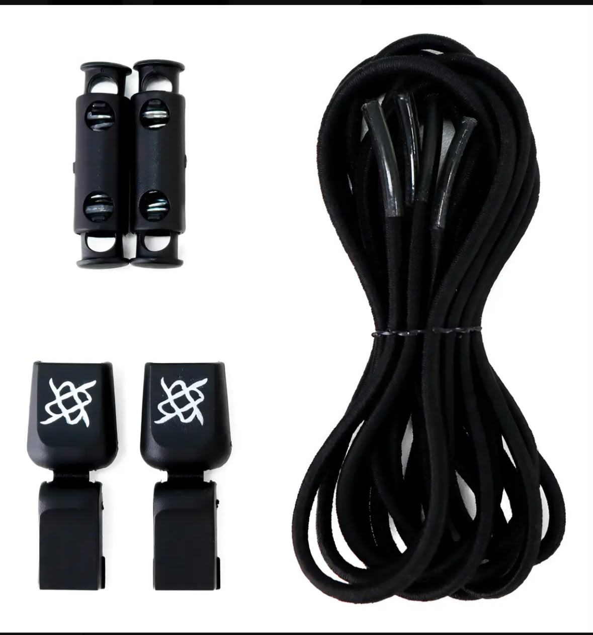 CADARÇO ELÁSTICO HUPI LACES PRETO LISO
