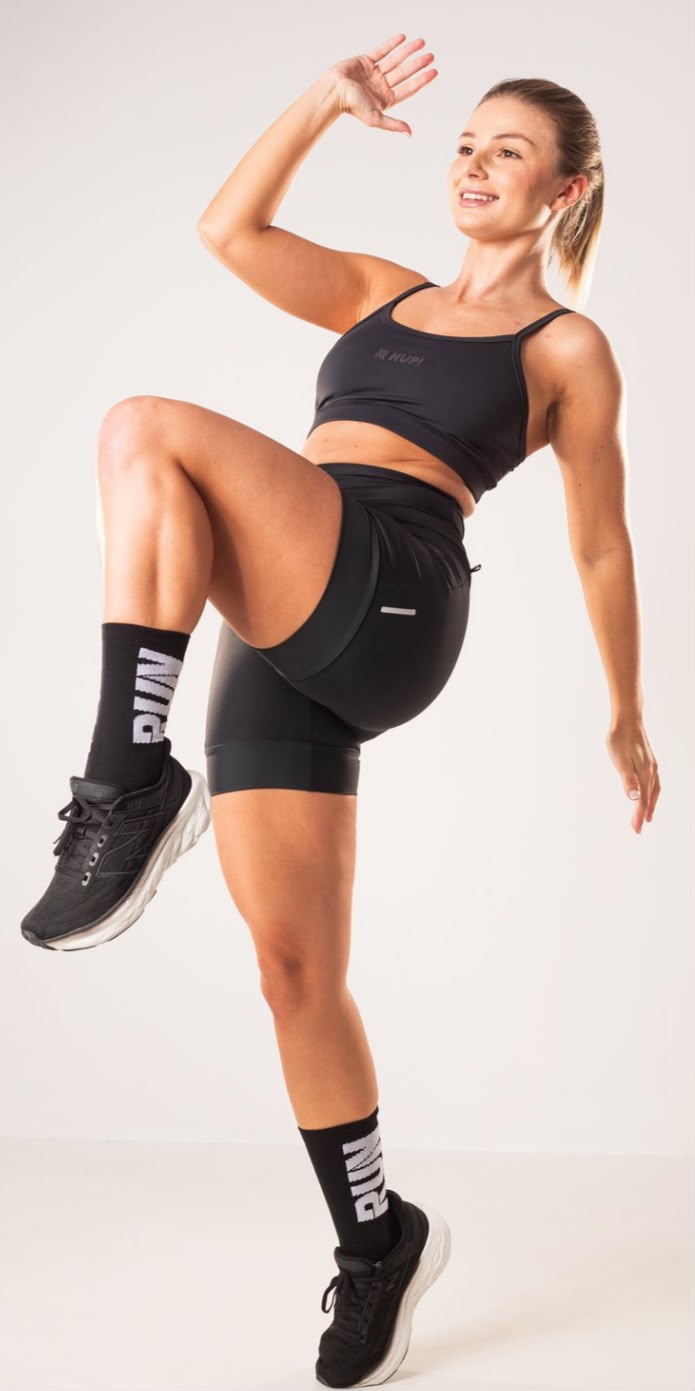 MEIA HUPI RUN PRETO E BRANCO miniatura 2