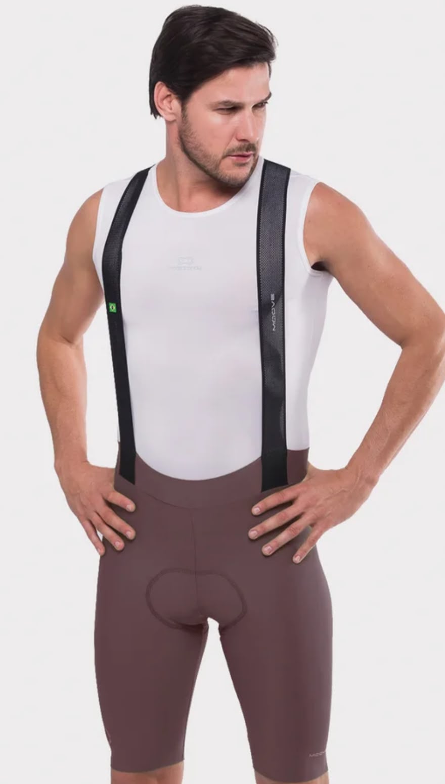 BRETELLE CICLISMO MOOVE UP MARROM MASC