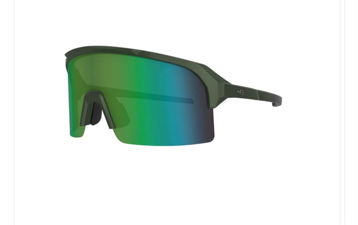 ÓCULOS DE SOL HB EDGE ESPORTIVO MATTE METALLIC GREEN CHROMEN - SOLAR - TAM 160MM